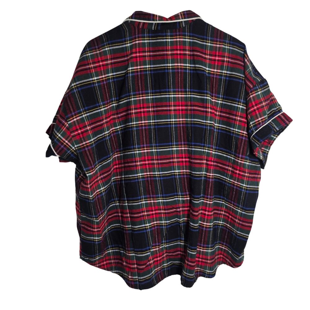 GAP Women's Size XXL Multicolor Flannel Plaid 2-Piece Pajama Short Set Holiday - Picture 2 of 6